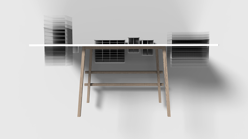 Illustration for article titled A Co-Working Table With Hidden Depths